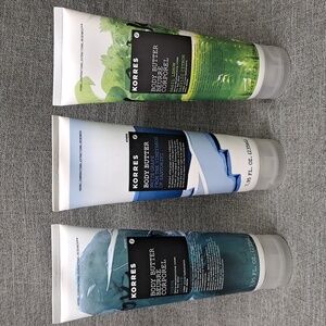 3 New Korres Body Butter 7.95 Fl Oz Guava White Grape Basil Lemon